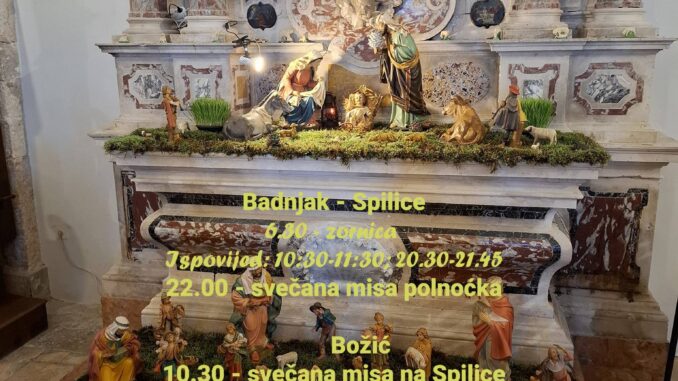 Program proslave Božića u Župi Uznesenja Marijina u Visu ( izvor: Facebook - Župa Vis Uznesenja Marijina )